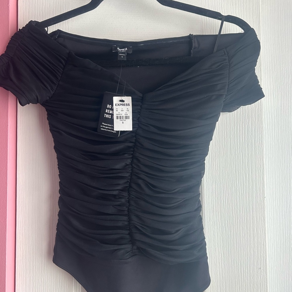 Black Rutched bodysuit - Picture 1 of 3